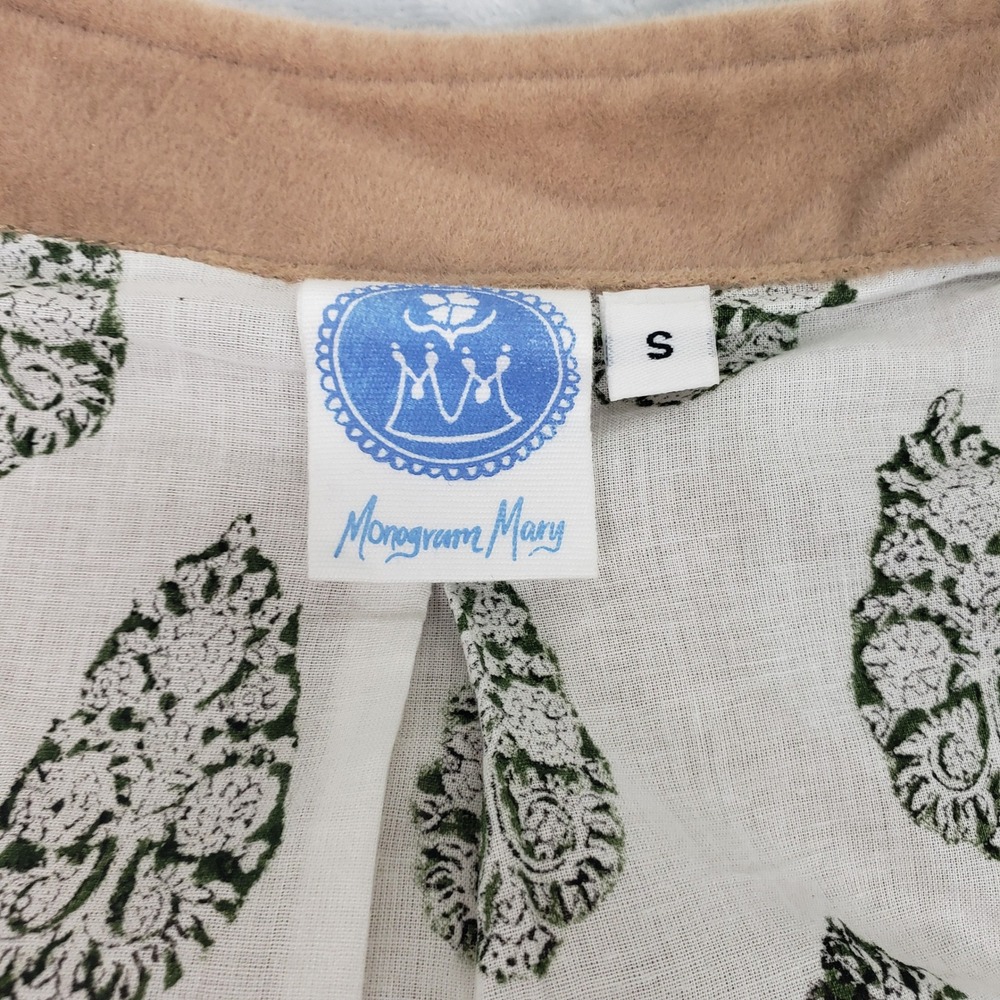 Monogram Mary The Drop Off Coat Tan Belted Trench Jacket Casual Dress Women's S - Picture 3 of 10